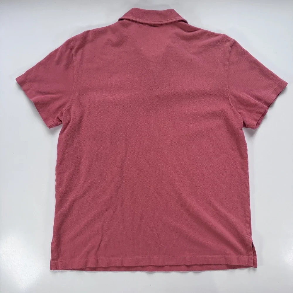 POLO RALPH LAUREN Short Sleeve Polo Pocket Shirt Mens Medium Custom Fit Pink